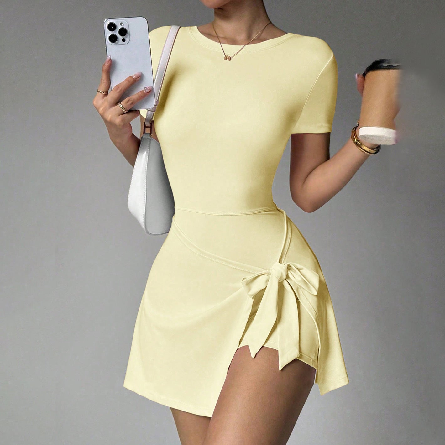 Fake Two-piece Anti-exposure Tight Sports Dress Leisure Fitness Yoga Tennis Skirt