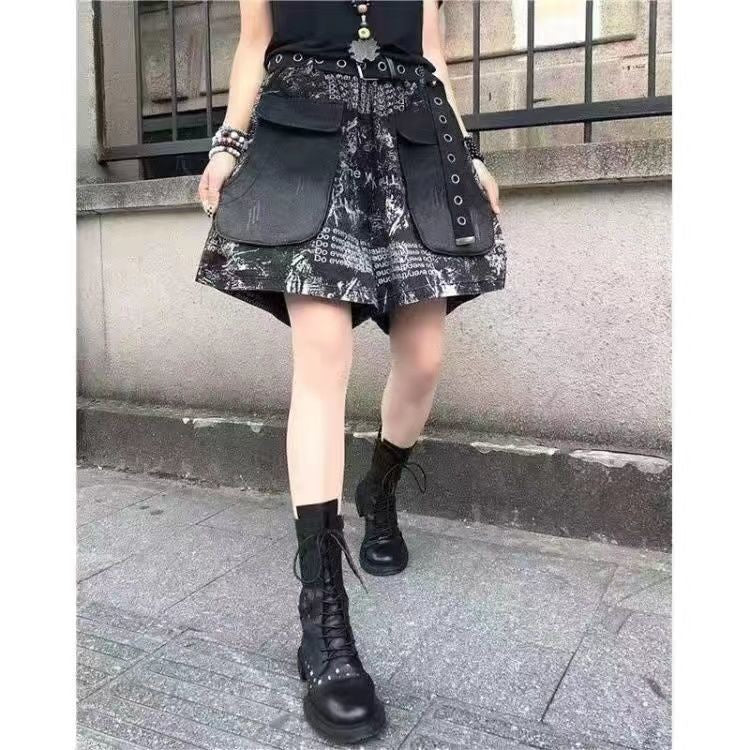 Elastic Waist Retro Loose Versatile Shorts