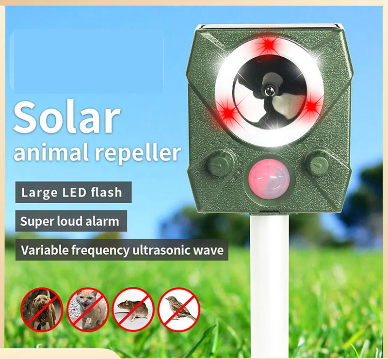 Ultrasonic Animal Repellent Deer Repellent Cat Repellent Outdoor Infrared Sensor Solar Animal Repeller Deterrent Raccoon Repellent Repel Dog Skunk Rabbit Away Yard-0
