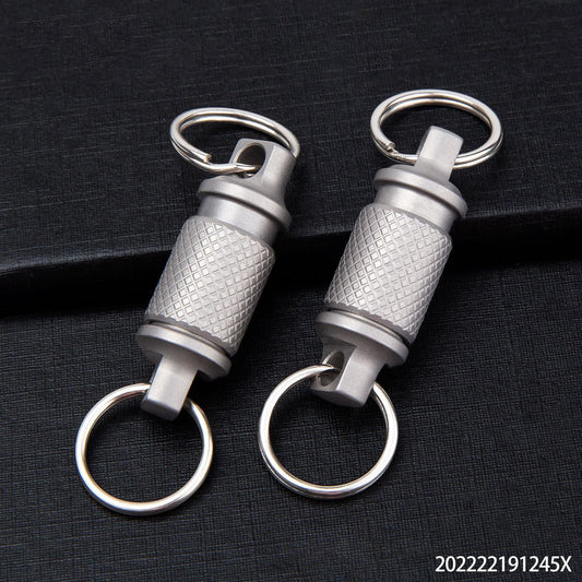 Titanium Alloy Keychain Key Holder Removable 360 Degree Rotation Multifunctional Portable for Waist Belt Outdoor Tool Men Women-0