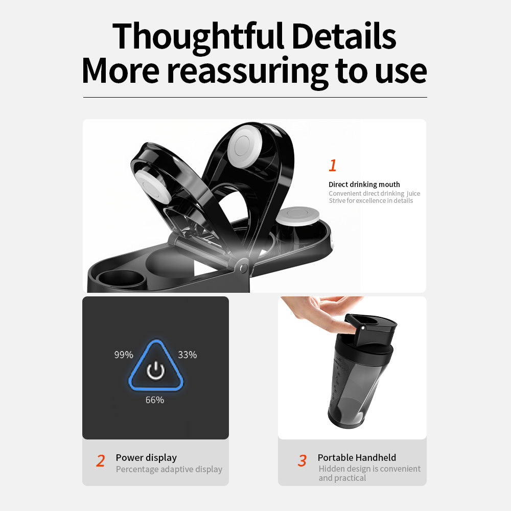 Personal Size Blender, Fresh Juice Portable Blender for Smoothies or Shakes, Personal Mixer, Portable Blender, Wireless USB Rechargeable Fruit Blender for Sport-3