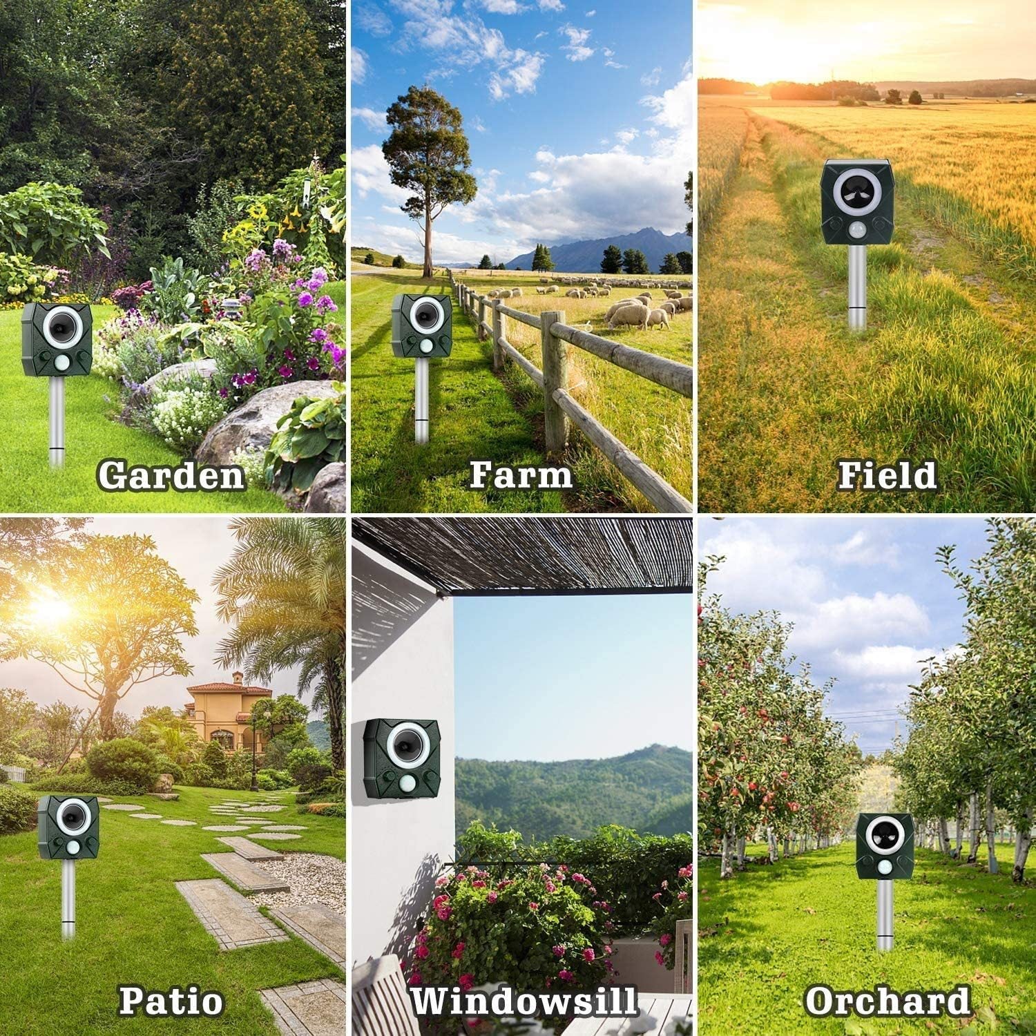 Ultrasonic Animal Repellent Deer Repellent Cat Repellent Outdoor Infrared Sensor Solar Animal Repeller Deterrent Raccoon Repellent Repel Dog Skunk Rabbit Away Yard-3