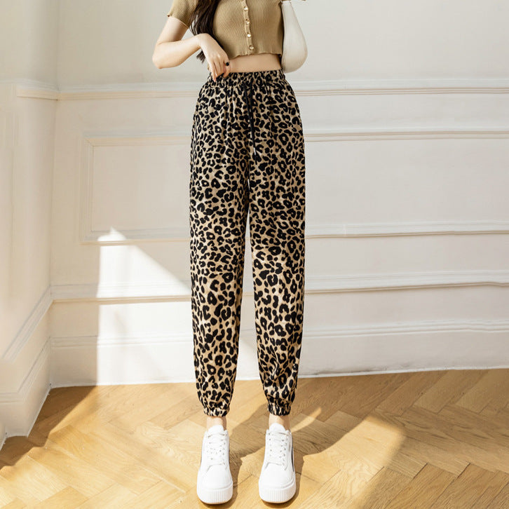 Tie-dyed Ink Painting Thin Ice Silk Leisure Sports Jogger Pants