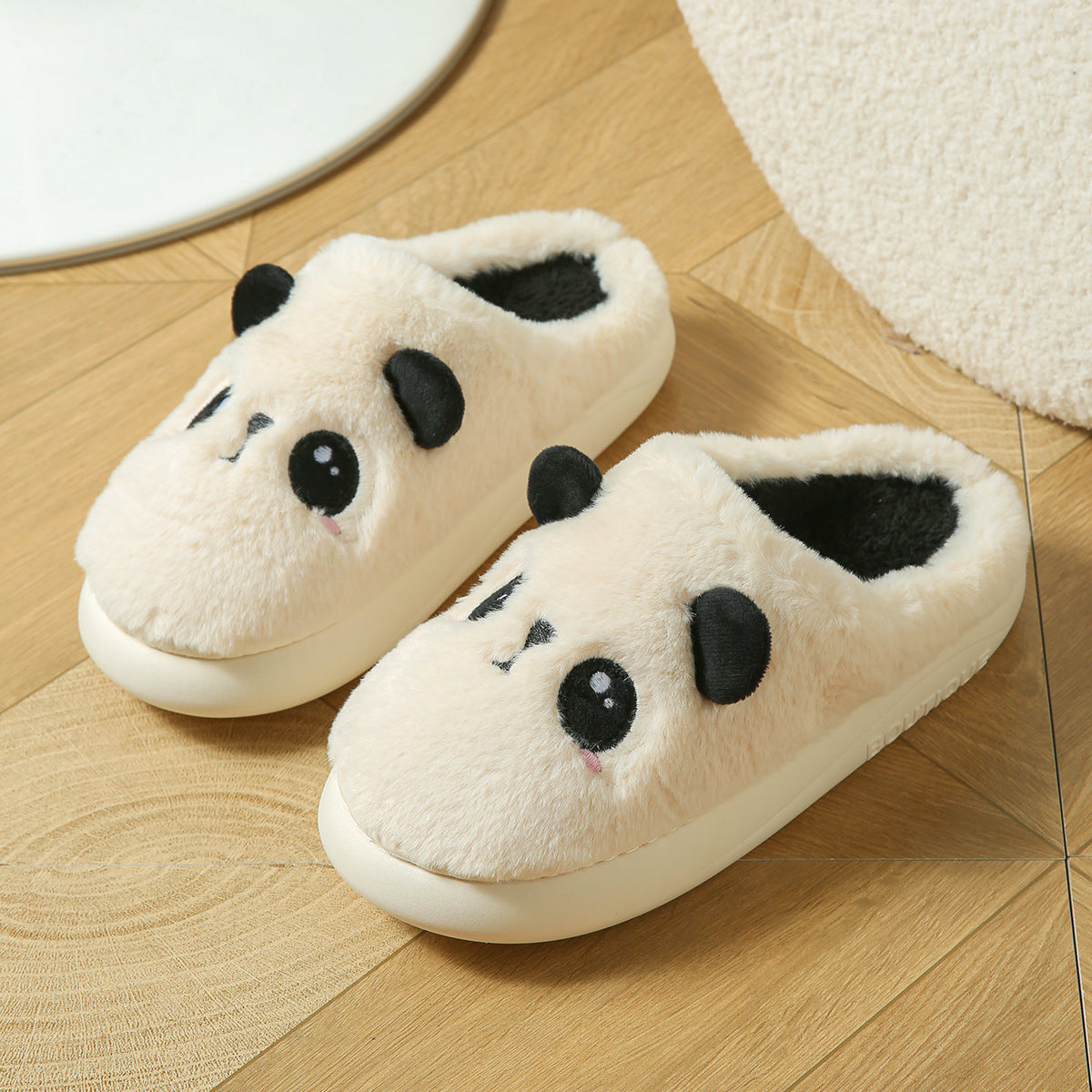 Linen Slippers Cute Panda Cotton And Linen Four Seasons