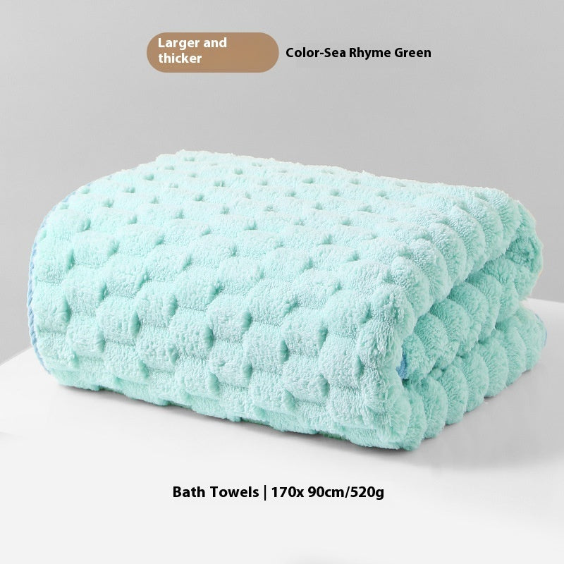 Drizzling Plus-sized Thick Bath Absorbent Not Easy To Shed Hair Class A Coral Fleece Bath Towel