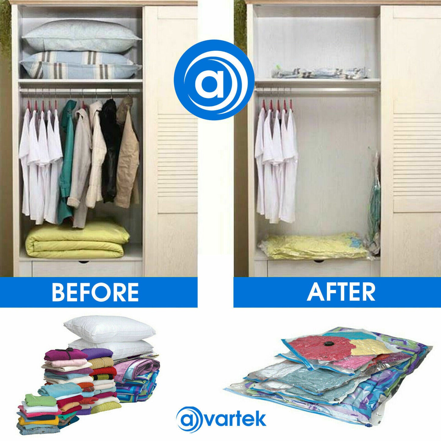 6 X STRONG VACUUM STORAGE SPACE SAVING BAGS VAC BAG SPACE SAVER VACCUM VACUM-BAG