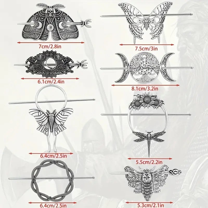 Female Viking Barrettes Animal Alloy Crescent Cloud