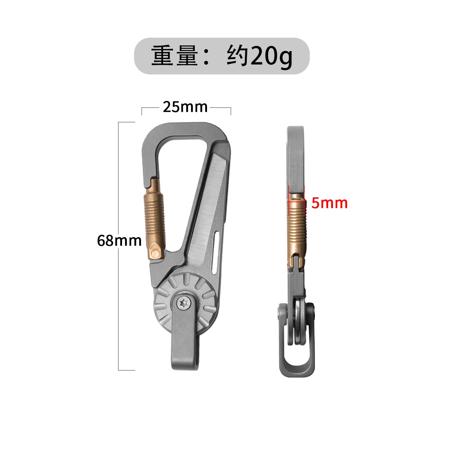 Tactical Multi-Tool Carabiner for Men - Heavy Duty Outdoor Gear Accessory with Bottle Opener & Keychain Hook-3