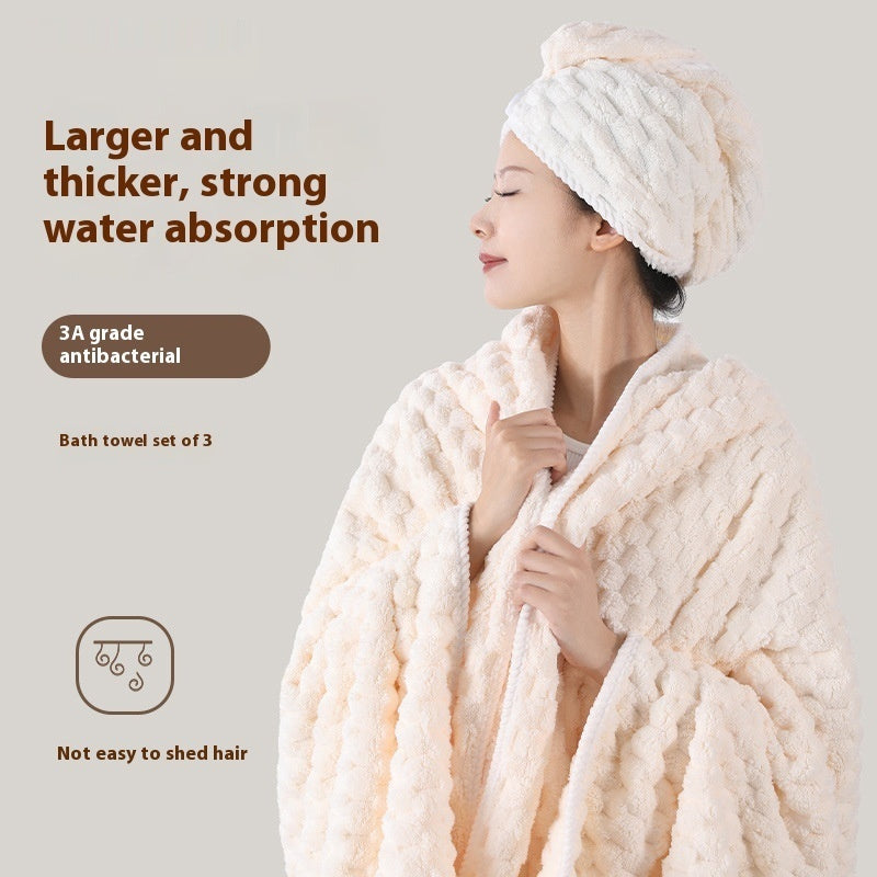 Drizzling Plus-sized Thick Bath Absorbent Not Easy To Shed Hair Class A Coral Fleece Bath Towel