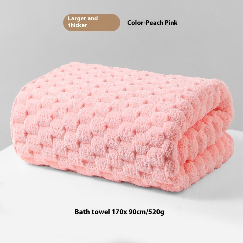 Drizzling Plus-sized Thick Bath Absorbent Not Easy To Shed Hair Class A Coral Fleece Bath Towel