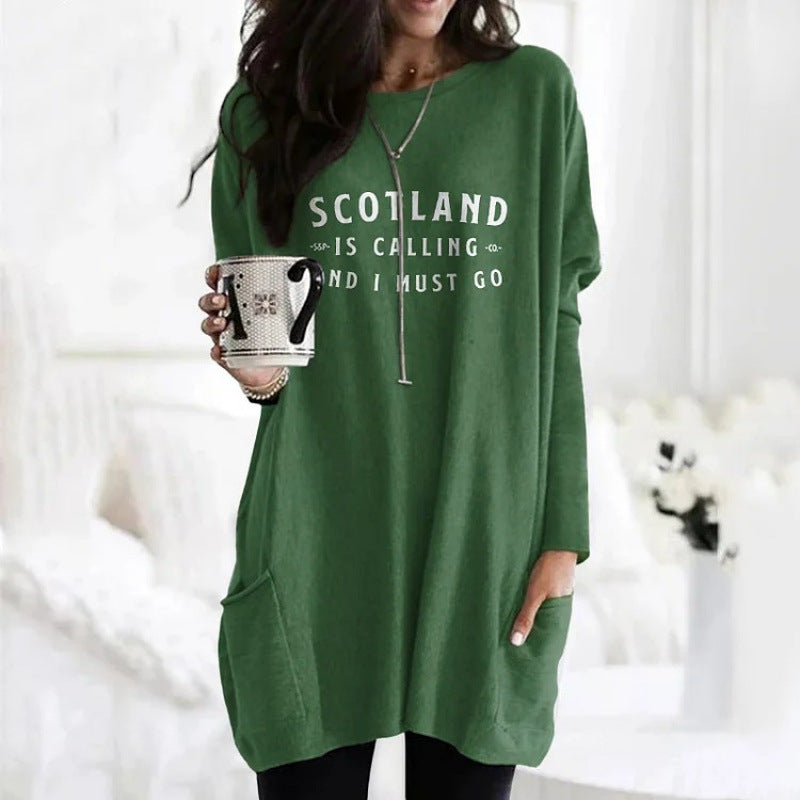 3D Digital Printing Women's Round Neck Mid-length Top T-shirt