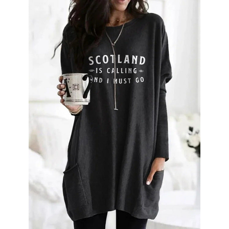 3D Digital Printing Women's Round Neck Mid-length Top T-shirt