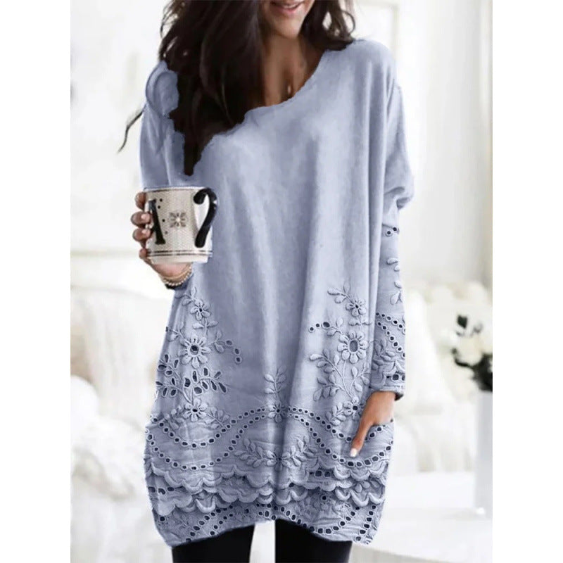 3D Digital Printing Women's Round Neck Mid-length Top T-shirt