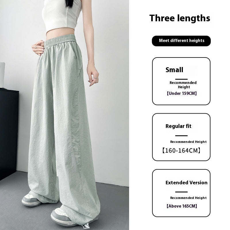 Women's Cotton-like Wide-leg Sunscreen Pants Summer High Waist